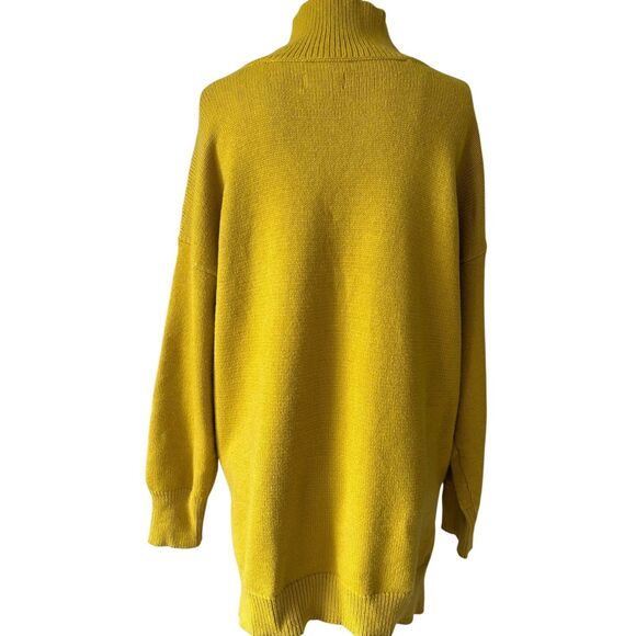 NEW Anthropologie Maeve Crystal Tunic Sweater size M Chartreuse Yellow - Picture 3 of 12
